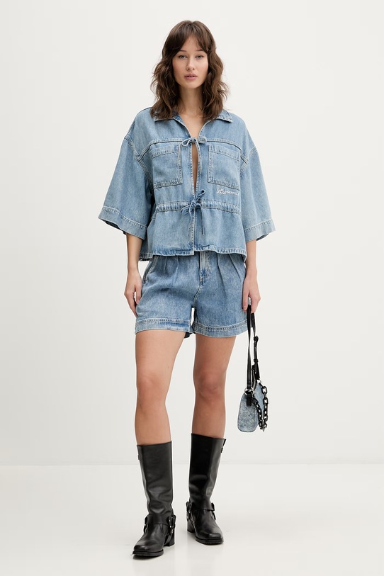 Rifľové krátke nohavice Karl Lagerfeld Jeans B2W10069 modrá SS26