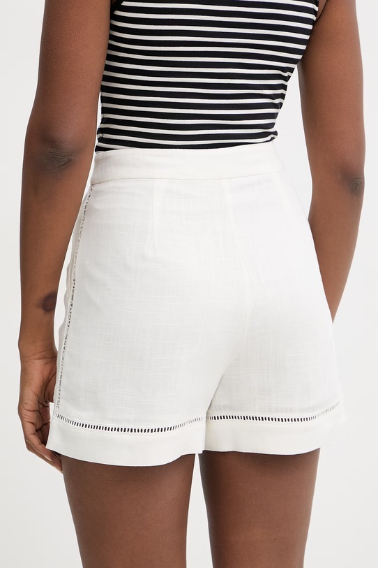 Odzież Karl Lagerfeld szorty damskie z dodatkiem lnu B2W10022 beżowy