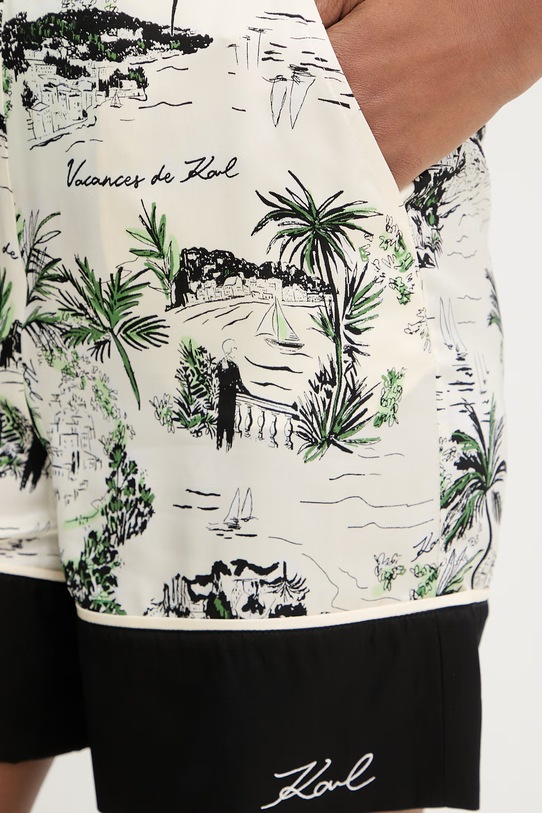 Karl Lagerfeld szorty damskie z wiskozy beżowy B2W10027