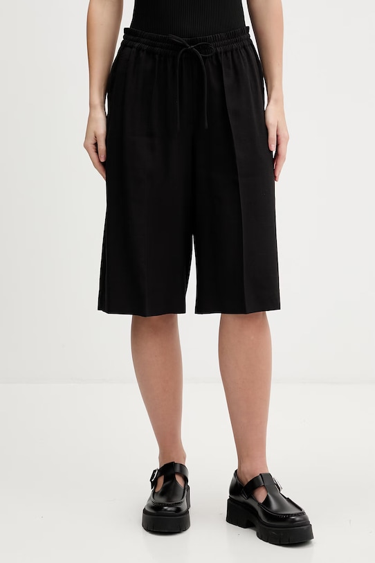 Šortky s prímesou ľanu Karl Lagerfeld Jeans s prímesou ľanu čierna B2W10057