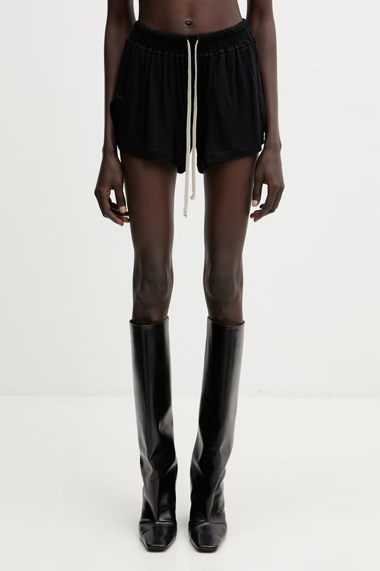 Rick Owens Lilies szorty damskie z wiskozy czarny LI01F7333.RV