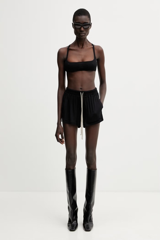 Rick Owens Lilies szorty damskie z wiskozy LI01F7333.RV czarny