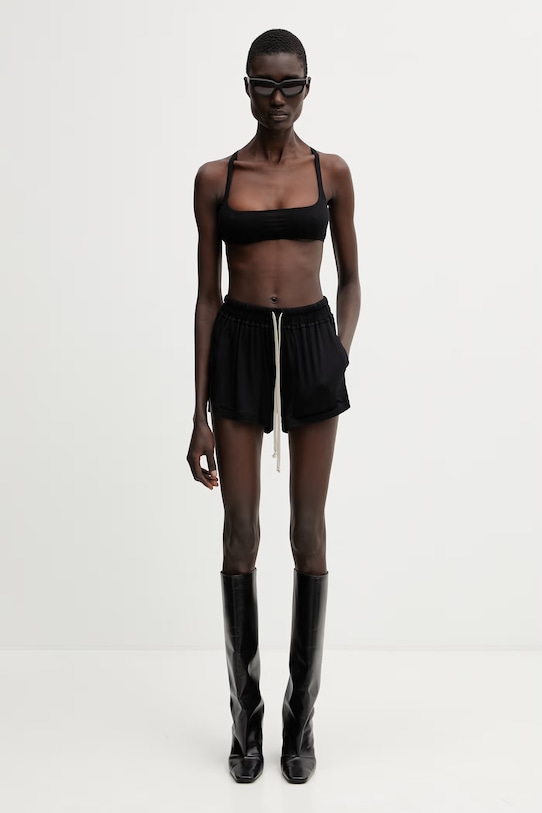 Rick Owens Lilies szorty damskie z wiskozy LI01F7333.RV czarny