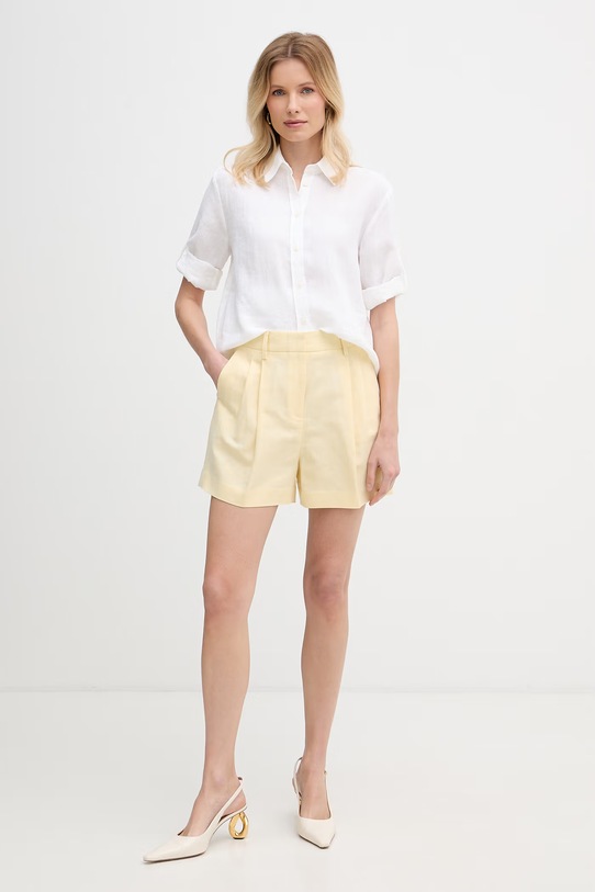 MICHAEL Michael Kors szorty damskie z lnem MS63012KPY żółty SS26