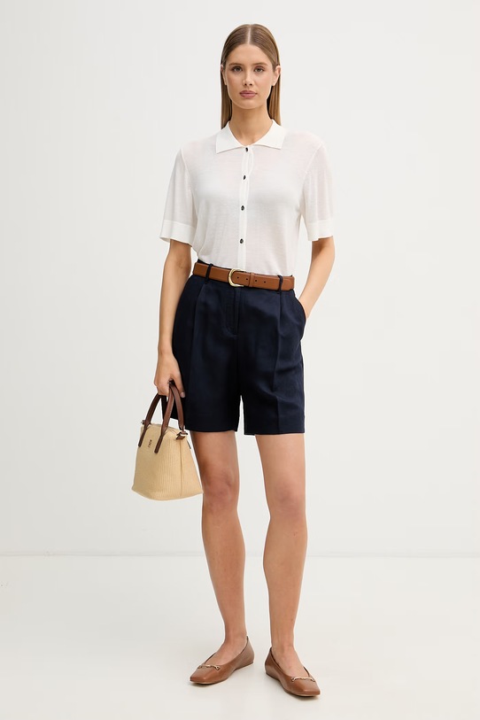 Gant šortky dámske s ľanom 4020131 tmavomodrá SS26