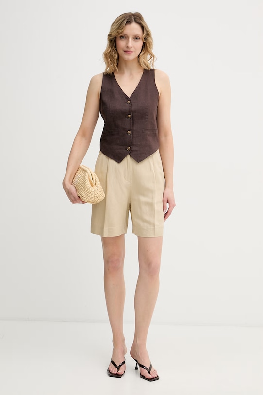 Gant pantaloncini da donna con lino 4020131 beige SS26