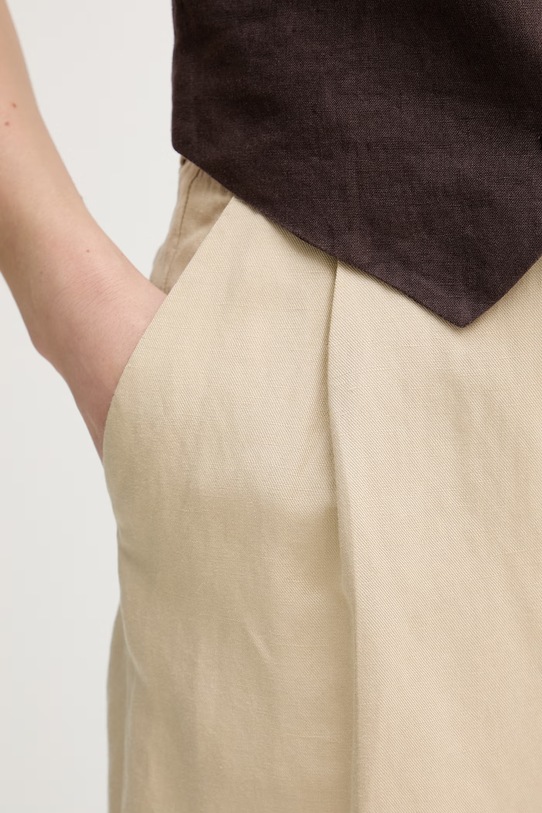 Gant szorty damskie z lnem beżowy 4020131