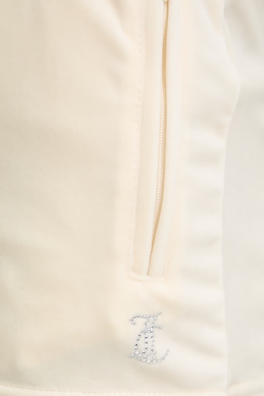 Juicy Couture szorty damskie welurowe TAMIA SHORTS beżowy JCWHS126305