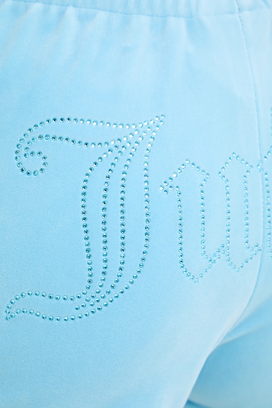 Juicy Couture szorty damskie welurowe TAMIA SHORTS niebieski JCWHS126305