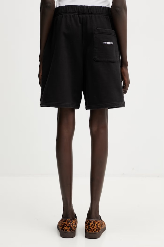Odzież Carhartt WIP W' Brenta Sweat Short szorty dresowe bawełniane damskie I036292.0D260 czarny