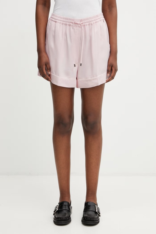 Sportmax Spxcrespo szorty damskie z wiskozy różowy 2612141032600