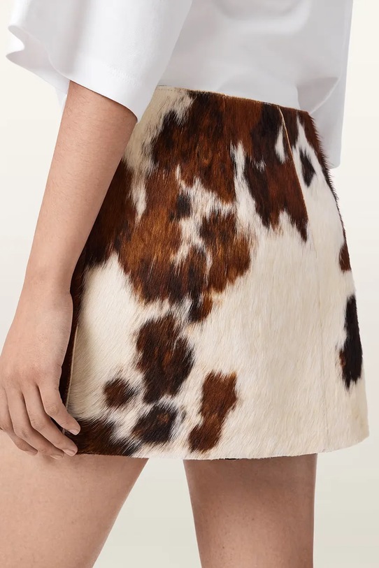 AllSaints spódnica skórzana DAPPLE MINI W067RE brązowy