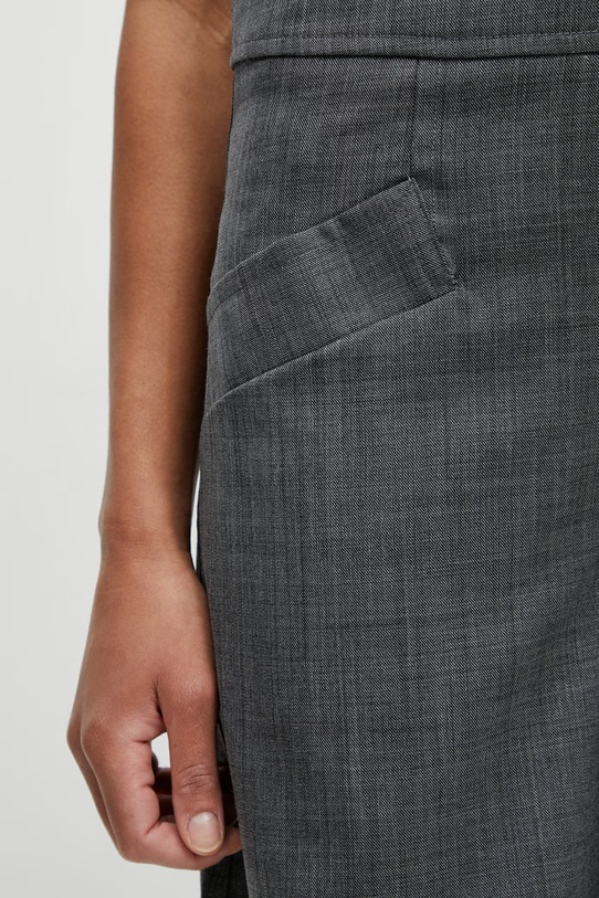 GANNI szorty eleganckie z wełną damskie szary A1110071