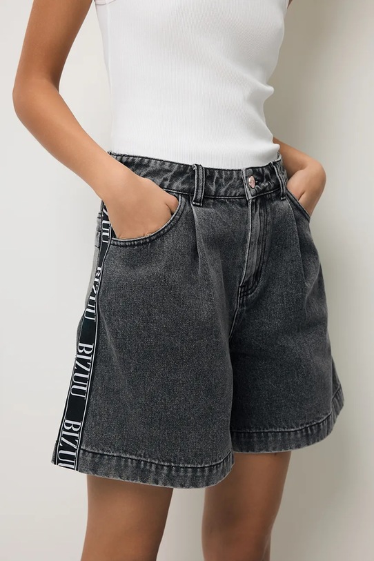 BIZUU kratke hlače ženske denim MIREYA MIREYA.CZARNY črna