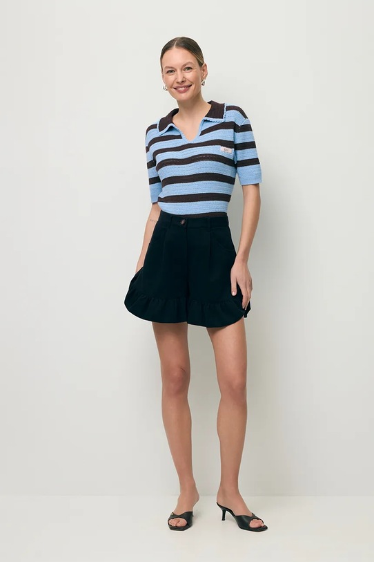 Oblačila BIZUU kratke hlače ženske z bombažem NEYO NEYO.CZARNY črna