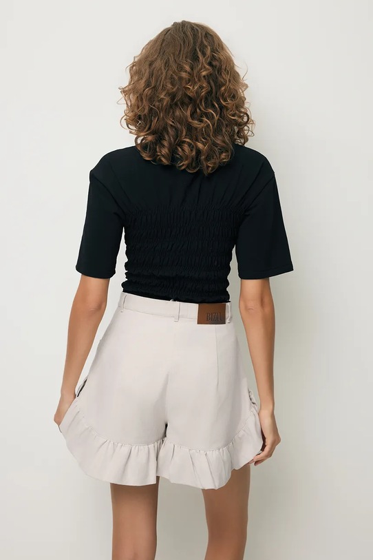 Oblačila BIZUU kratke hlače ženske z bombažem NEYO NEYO.KREMOWY bež