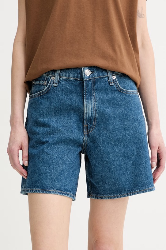 rag & bone szorty damskie bawełniane Kaia niebieski RJ4426S9RCO