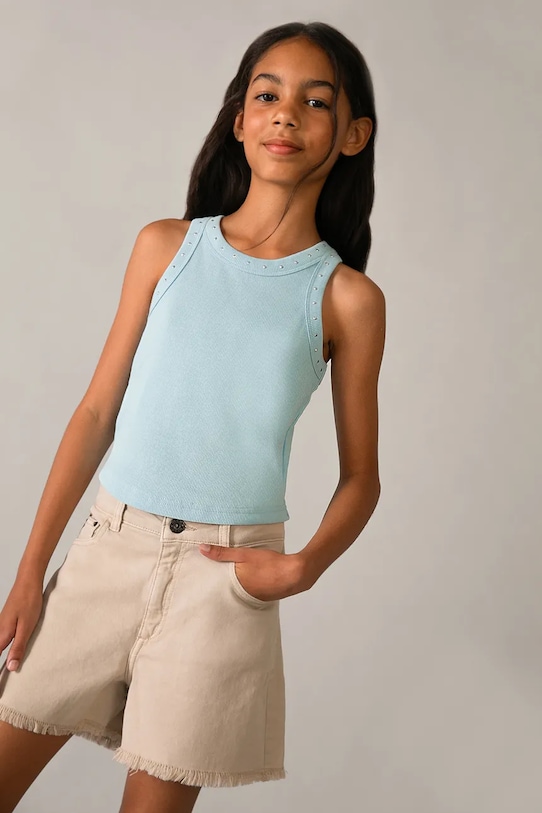 Dječje traper kratke hlače Mayoral bez uzorka bež 275.8G.Junior.PPY2