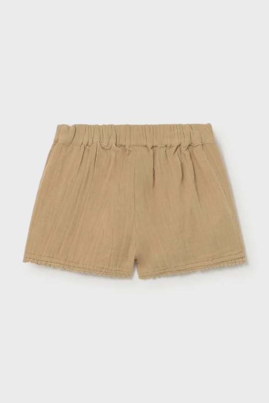 Mayoral pantaloni scurți din bumbac pentru copii 1202.4G.Baby.PPY2 maro SS26