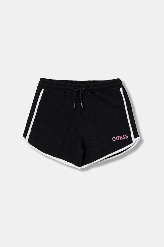 Guess szorty bawełniane dziecięce casual czarny J6RD00.KAD74.PPY2