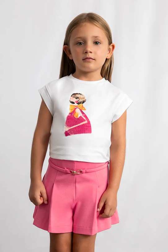 Dječje kratke hlače Mayoral bez uzorka roza 3220.6D.Mini.PPY2