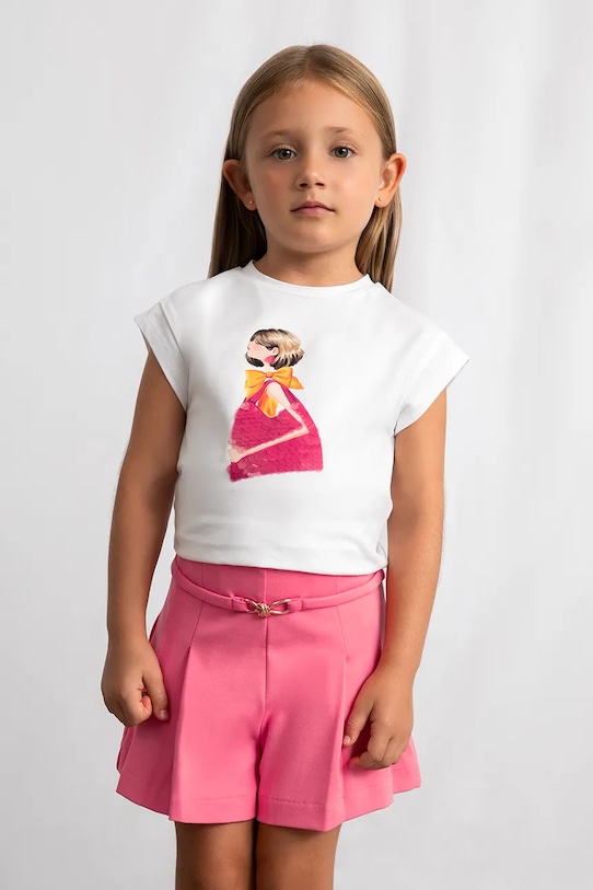 Dječje kratke hlače Mayoral bez uzorka roza 3220.6D.Mini.PPY2