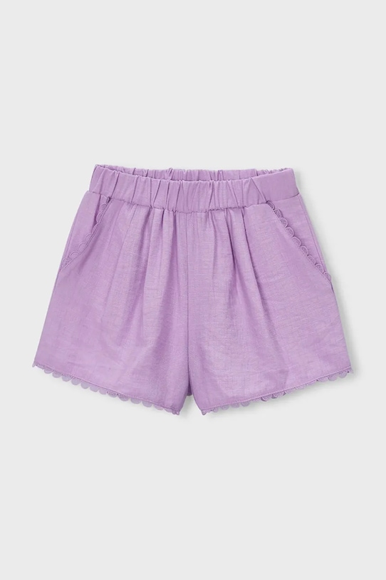 Dječje kratke hlače Mayoral bez uzorka ljubičasta 3222.6H.Mini.PPY2