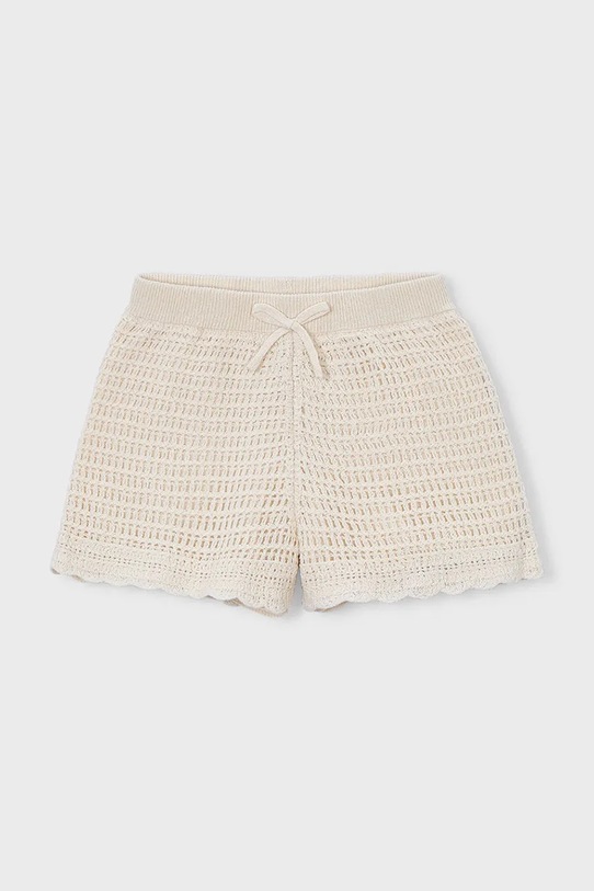 Dječje pamučne kratke hlače Mayoral 3223.6J.Mini.PPY2 bijela SS26