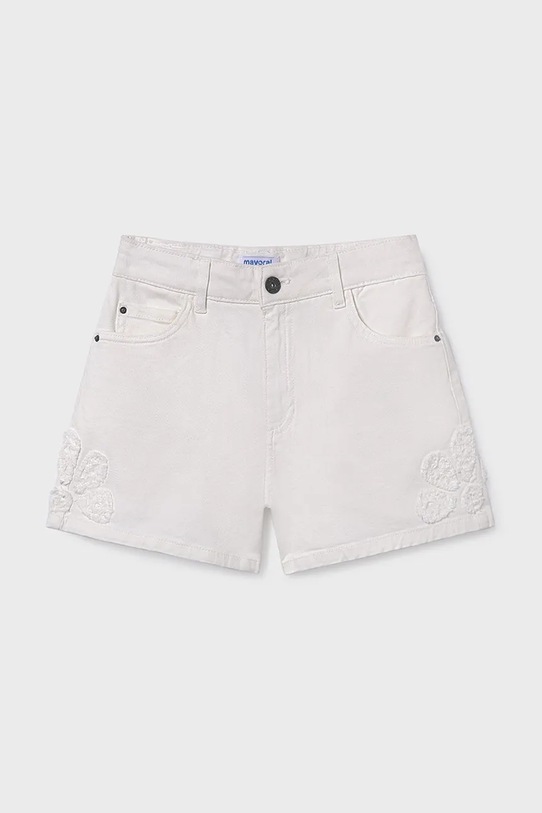 Dječje kratke hlače Mayoral bez uzorka bijela 6204.8F.Junior.PPY2