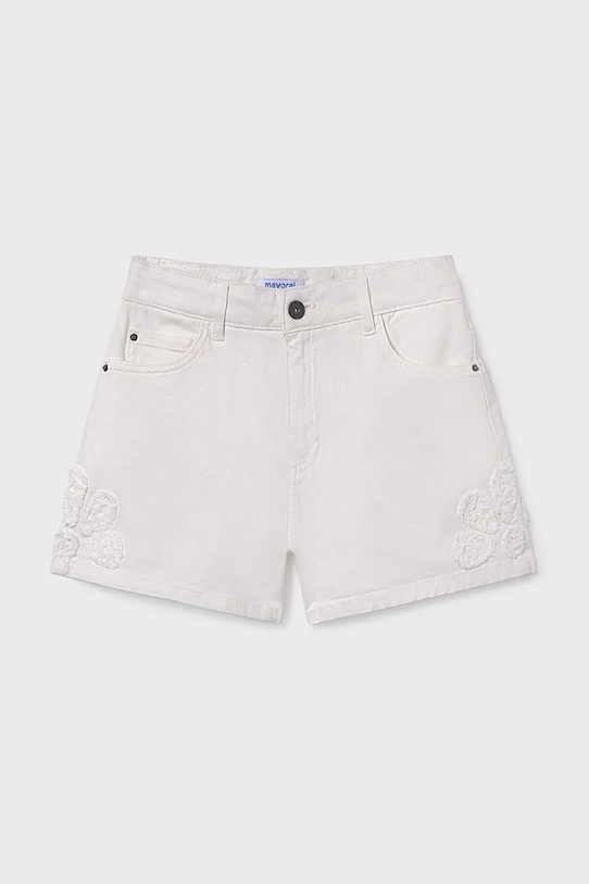 Dječje kratke hlače Mayoral bez uzorka bijela 6204.8F.Junior.PPY2