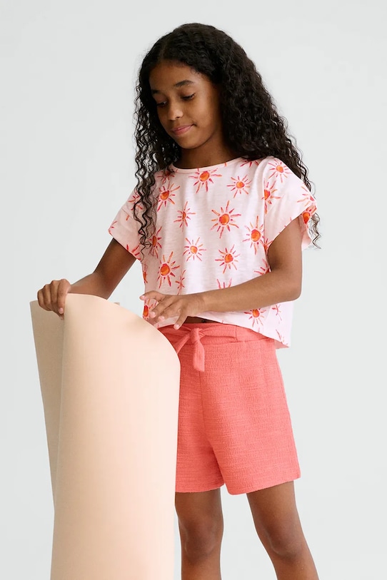 Dječje kratke hlače Mayoral bez uzorka narančasta 6206.8K.Junior.PPY2