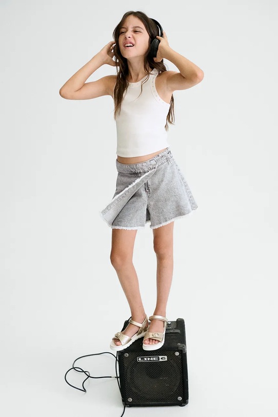 Mayoral spódnicospodnie jeansowe dziecięce bawełna szary 6903.8F.Junior.PPY2