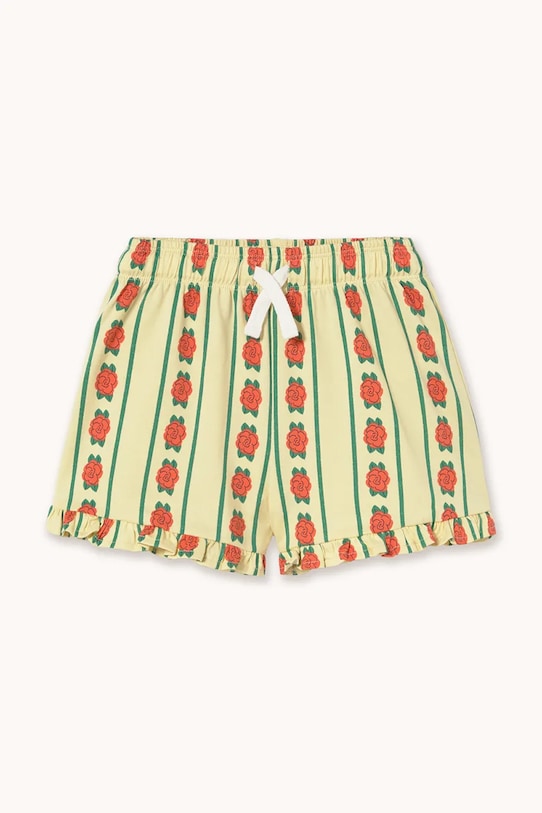 Tinycottons szorty bawełniane dziecięce ROSE PATTERN SHORTS SS26.032 żółty SS26