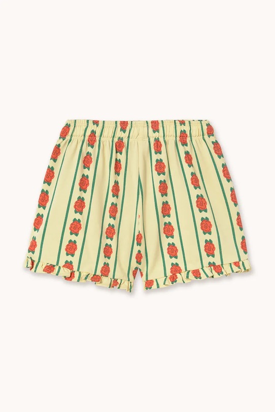 Dziewczynka Tinycottons szorty bawełniane dziecięce ROSE PATTERN SHORTS SS26.032 żółty