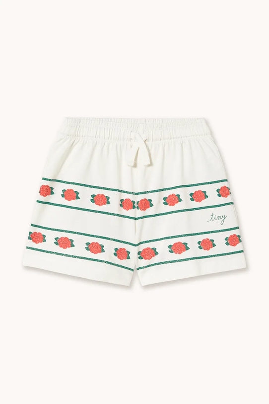 Tinycottons szorty bawełniane dziecięce ROSES SHORTS SS26.074 biały SS26
