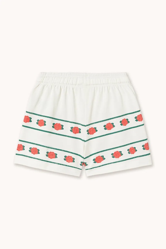 Dziewczynka Tinycottons szorty bawełniane dziecięce ROSES SHORTS SS26.074 biały