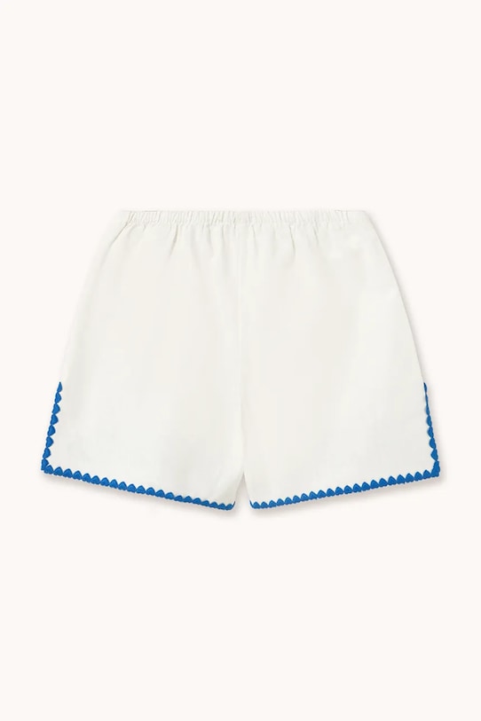 Dziewczynka Tinycottons szorty z dodatkiem lnu dziecięce SWANS LINEN SHORTS SS26.231 biały
