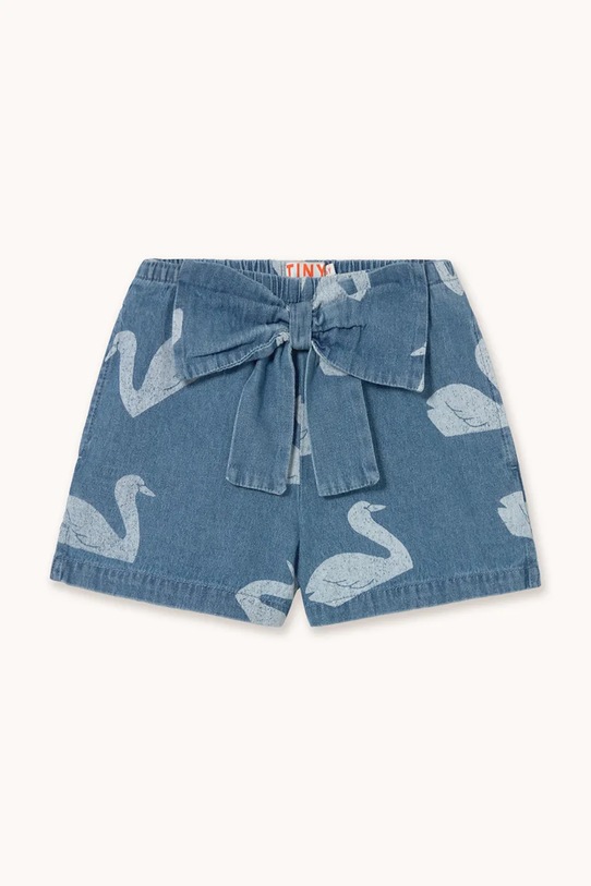 Tinycottons szorty jeansowe dziecięce BIG SWANS SHORTS SS26.324 niebieski SS26