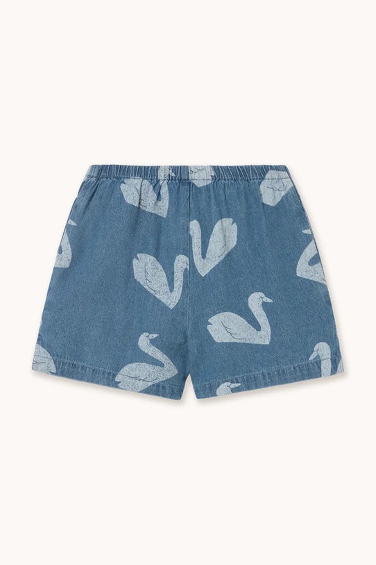 Dziewczynka Tinycottons szorty jeansowe dziecięce BIG SWANS SHORTS SS26.324 niebieski