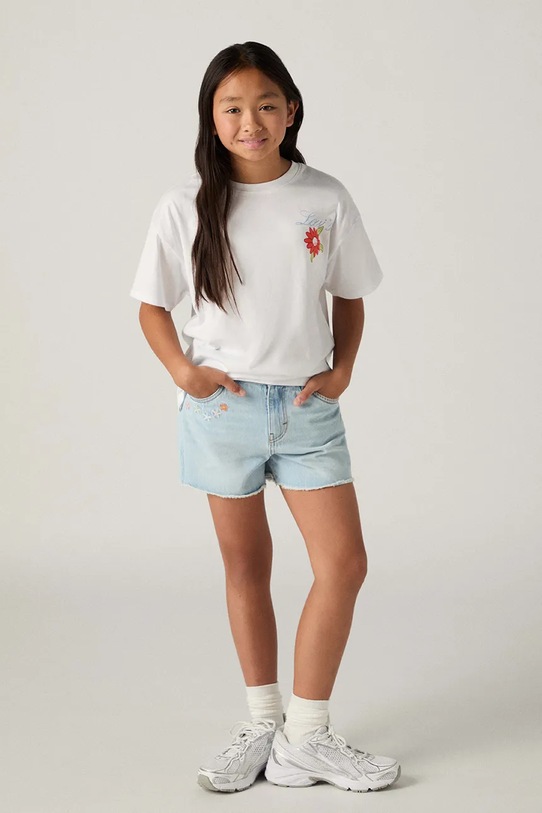 Levi's szorty dziecięce jeansowe CROCHET APPLIQUE A LINE SH niebieski 4EP479