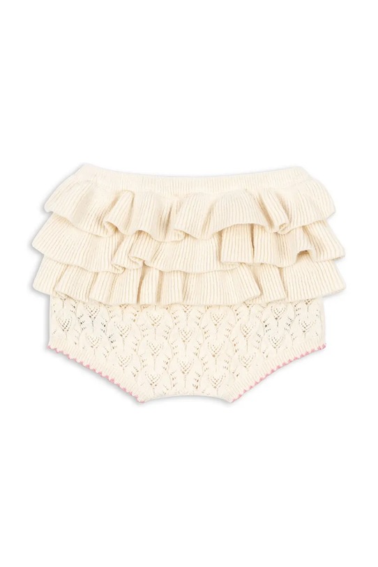 Konges Sløjd szorty z domieszką wełny niemowlęce ROSIER SHORTS KS105061.PPY2 beżowy SS26