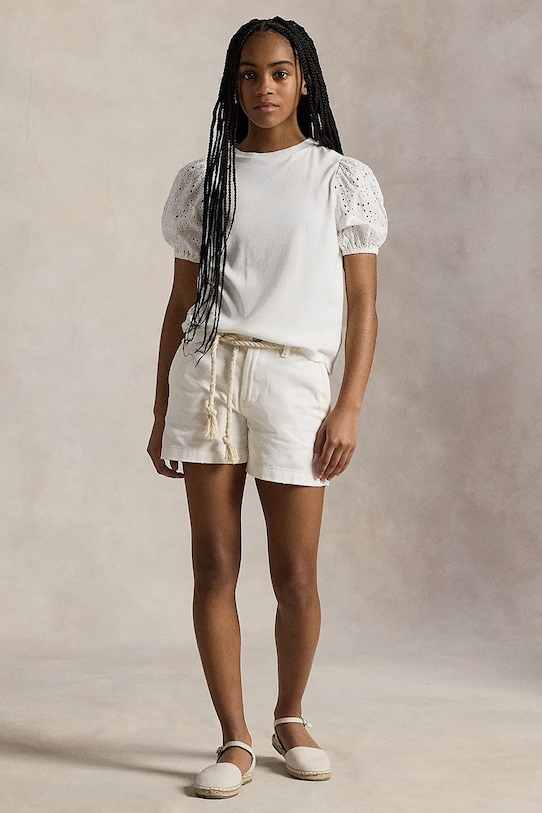 Polo Ralph Lauren gyerek pamut rövidnadrág szövet fehér 313934331005