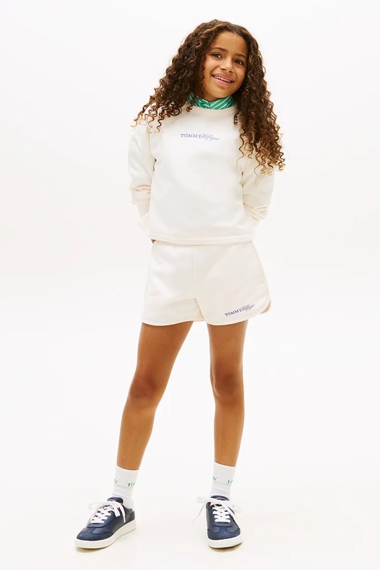 Dziewczynka Tommy Hilfiger szorty dziecięce z bawełną KG0KG09354.128.176.PPY2 biały