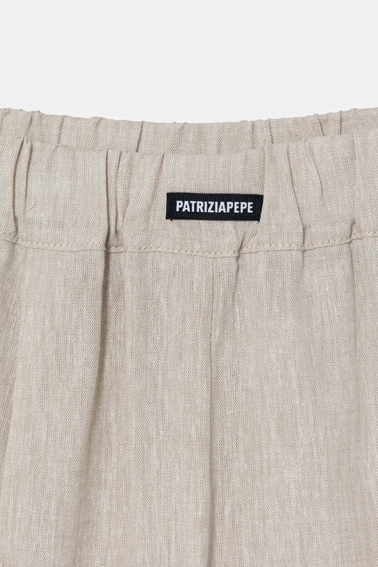 Deklice Patrizia Pepe kratke hlače otroške z lanom A713 7P0423 bež