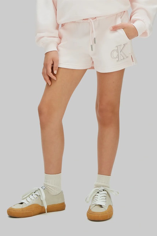 Calvin Klein Jeans gyerek pamut rövidnadrág narancssárga LVCKSJC25G.128.176.PPY2