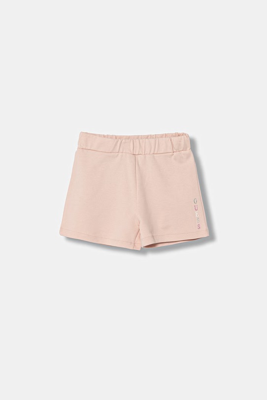 Guess szorty bawełniane dziecięce bawełna różowy K6GD03.KA6R4.PPY2.M