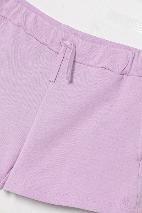 Dziewczynka United Colors of Benetton szorty dresowe dziecięce bawełniane 3J68C903O.G.Stagionale fioletowy
