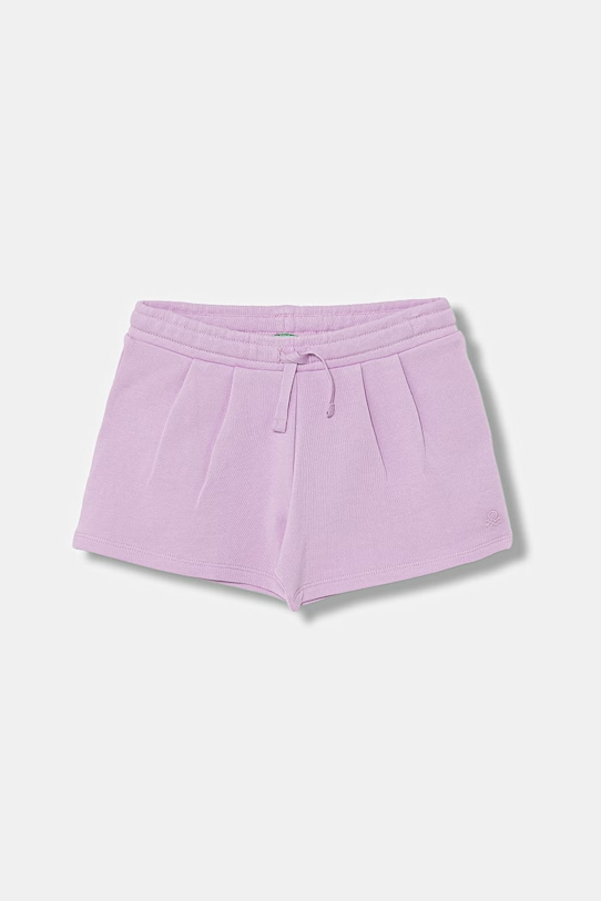 United Colors of Benetton szorty dresowe dziecięce bawełniane fioletowy 3J70G901R.P.Stagionale
