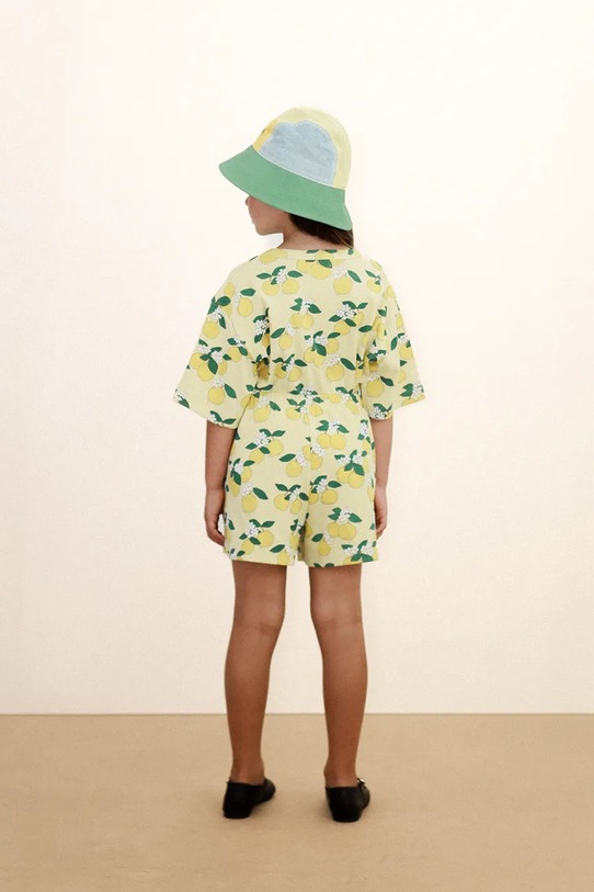 Otroške kratke hlače Tinycottons ORANGES RIB SHORT SS26.113 rumena