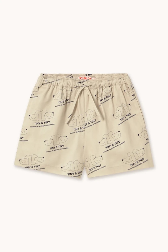 Tinycottons szorty bawełniane dziecięce TINY & TINY TWILL SHORTS SS26.309 beżowy SS26